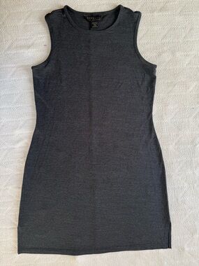 Y2K Vintage Express Charcoal Gray Fitted Sleeveless Bodycon Mini Dress
